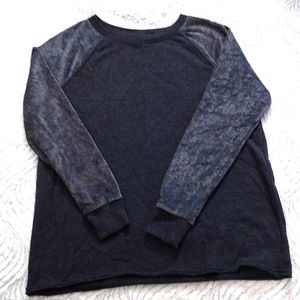 4/$25 American Eagle Gray Velvet Sleeve Crew Neck Sweatshirt
